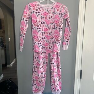Janie and Jack Pink Heart and Icon Pajama Set